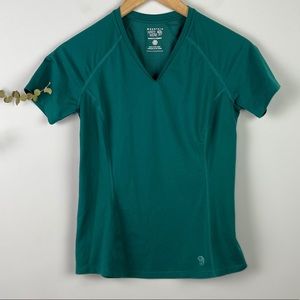 Mountain Hardwear Green Performance V-Neck Top